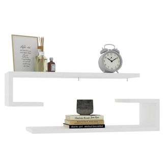 Dmora Estante Vallarsa, 2 Baldas, 60x20x15h Cm Blanco