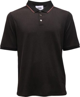 Alpha Studio Zijde/Katoen Shirt in Zwart - Heren - Polos - Zwart - XL - Katoen - Tops