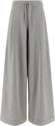 Dries Van Noten Hadium Gauze Katoenen Broek - Dames - Sweatpants - Grijs - M - Katoen - Broeken