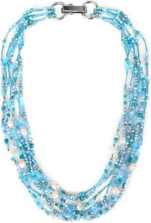 Saachi Beaded Cluster Statement Necklace in Turquoise at Nordstrom Rack