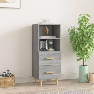vidaXL Vidaxl - Aparador De Madera Contrachapada Gris Sonoma 34,5x34x90 Cm