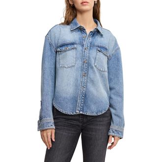 Good American Structured Denim Shirt in Indigo901 at Nordstrom Rack, Size X-Small