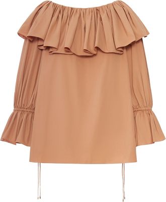 Chlo&eacute; COTTON BLOUSE WITH RUFFLES - Chloe - Woman