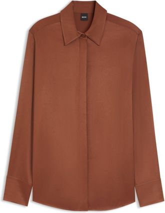 BOSS Regular-fit blouse in soft, lustrous fabric
