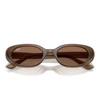 Ray-Ban Ovalen Zonnebril - Dames - Zonnebrillen - Bruin - 53 MM - Accessoires