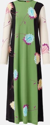 La DoubleJ Abito midi Swing in jersey con stampa