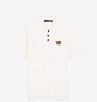 Roberto Cavalli Logo Patch Cotton Polo Shirt, Size XX-Large