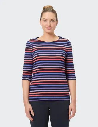 Joy T-Shirt JOY SPORTSWEAR SHIRT VALENTINA, Damen, Gr. 40, blau (blauberry stripes), Obermaterial: 95% Baumwolle, 5% Elasthan, Shirts T-Shirt