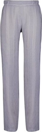 Zeus + Dione Gestructureerde zijden wijde broek - Dames - Straight fit broeken - Grijs - XS - Broeken