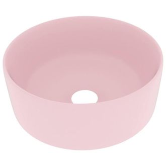 Berkfield Home Luxury Wash Basin Round Matt Pink 40x15 cm Ceramic