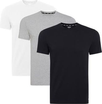 DKNY 3-Pack Stretch Cotton Crewneck T-Shirts in Black/brightwhite/greyheather at Nordstrom, Size X-Large