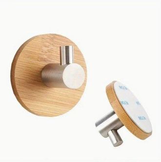 OEM 4 Ganci Da Cucina Autoadesivi - Robusti, In Acciaio Inossidabile E Bamb&ugrave;, Per Strofinacci