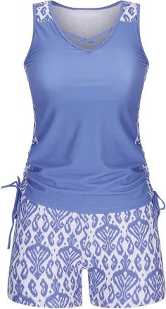 Generic Swimwear Womens 2 Piece Swimsuits Tankini Set Swimming Costume Sexy Printed Comfortable Beach Swimdress Supportive Beachwear Active Ladies Swimming To