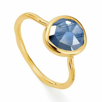 Monica Vinader Gold MV Siren Gemstone Ring Kyanite