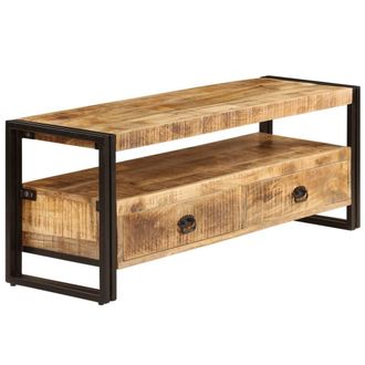 Berkfield Home TV Cabinet 120x35x45 cm Solid Mango Wood in Brown | Size: 120 x 35 x 45 cm