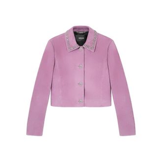 Versace Leather Outerwears Rosa-Donna