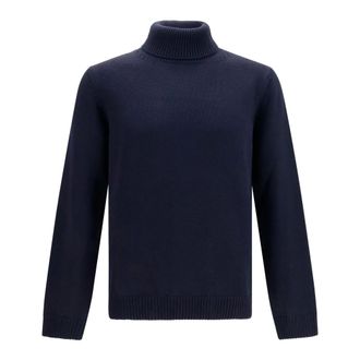 Roberto Collina Turtleneck Wool Sweater - Heren - Truien - Blauw - Maat: XL Wol