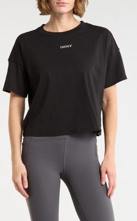 DKNY Metallic Bubble Logo Cotton T-Shirt in Black at Nordstrom Rack, Size X-Large