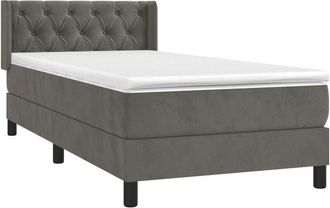 vidaXL Vidaxl - Cama Box Spring Con Colch&oacute;n Terciopelo Gris Oscuro 80x200 Cm