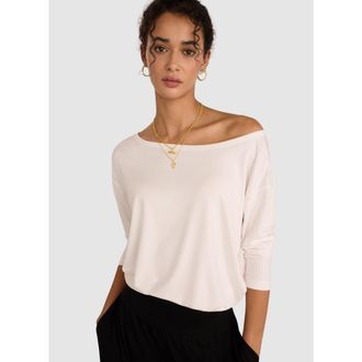 Baukjen Lizzie Relaxed Off The Shoulder Top in Pure White at Nordstrom, Size 12