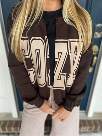 CMD Cozy Cardi Sweatshirt In Brown