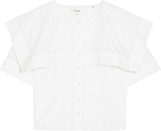 Frame Denim Cape-effect Cotton Blouse - White - S (UK8-10 / S)