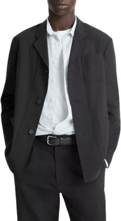 Vince Jassen, Heren, Zwart, M, Wol, Utility Blazer met opgestikte zakken