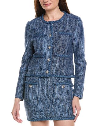 Milly Shayne Pinstripe Knit Cardigan