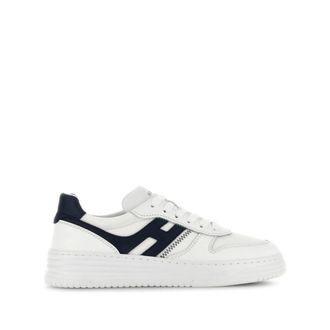 Hogan Canvas Trainers Contrast Stitching Design - male - Hogan - Sneakers - White - 8 1/2 UK - Shoes