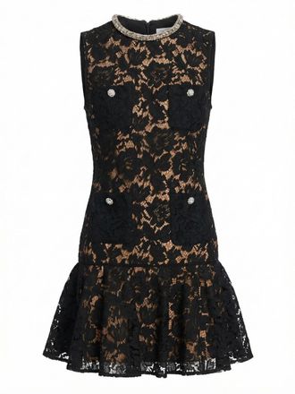 Self Portrait Lace Crystal Mini Dress
