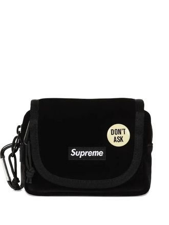 SUPREME logo-patch belt bag - Black