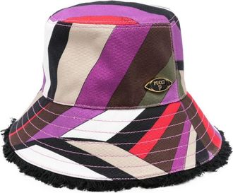 Pucci Iride-print bucket hat - women - Cotton/Elastane/Cotton - M - Purple