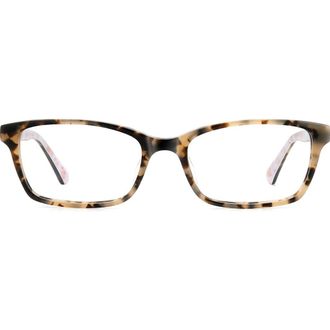 Kate Spade New York jackeline 50mm rectangular reading glasses in Havana Pattern at Nordstrom