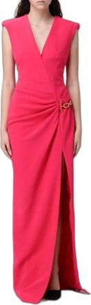 Balmain Abito Lungo in Crepe con Dettaglio Gioiello - - Dresses - Donna - Rosa - S