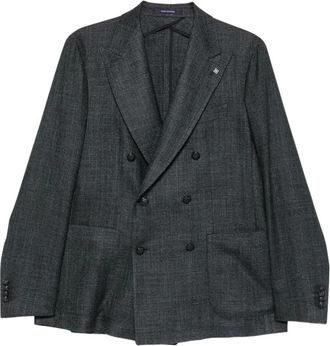 Tagliatore Dubbelrijige blazer met piek revers - Heren - Blazers - Blauw - 2XL - Jassen