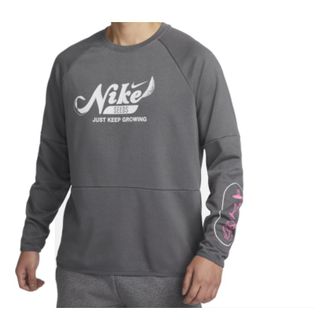 Nike Dri-Fit Fleece Fitness Crew Neck Top Iron Grey FN3290-068