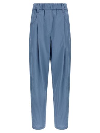 Brunello Cucinelli Blue Cotton Casual Womens Pants