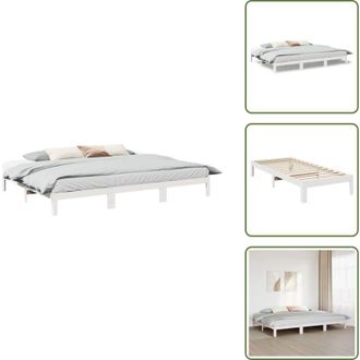 vidaXL Letto con doghe - vidaXL Giroletto Familiare senza Materasso Bianco 240x200 cm - Letto per famiglia