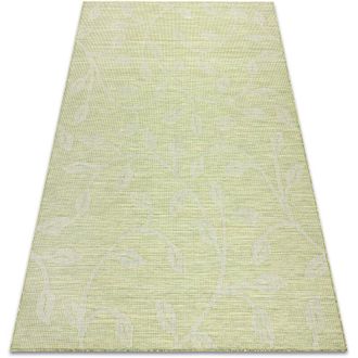 RugsX Rugsx - Carpet sisal patio 3045 leaves Flat woven green / beige green 194x290 cm