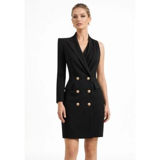 BABYLON Shirt Dresses, female, Black, Size: XL Asymmetric Blazer Dress