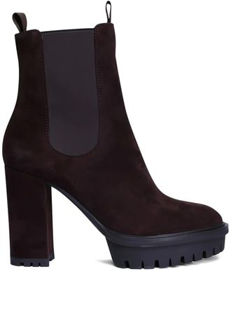 Gianvito Rossi platform heeled boots - Marrone
