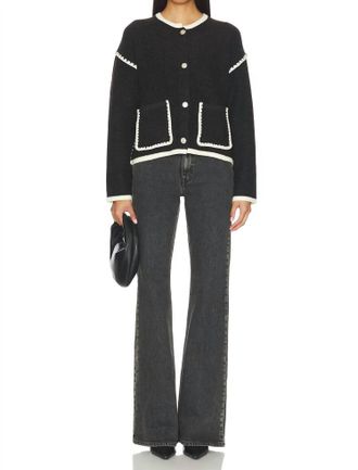 John & Jenn Rene Cardigan Sweater In Black