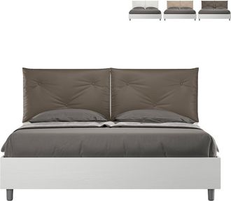 Itamoby Contenedor Cama Matrimonio 160x190cm Cojines Madera Egos Appia Color: Marr&oacute;n - Versi&oacute;n: Con Caja De Almacenaje