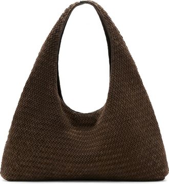 Mango Woven Leather Shoulder Bag in Brown at Nordstrom