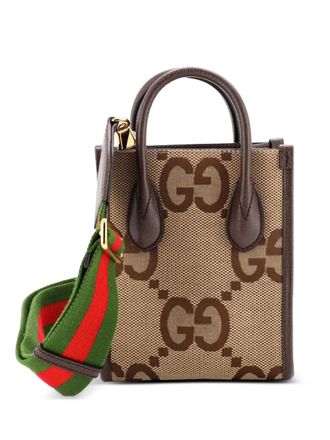 Gucci Vertical Tote Jumbo GG Canvas Mini crossbody bag - Brown