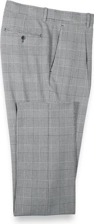 Paul Fredrick Black/white Plaid Houndstooth Single Pleat Suit Pants