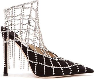 Jimmy Choo London Scotty 110mm Pumps wiith Draping Crystals, Brand Size 36 ( US Size 6 )