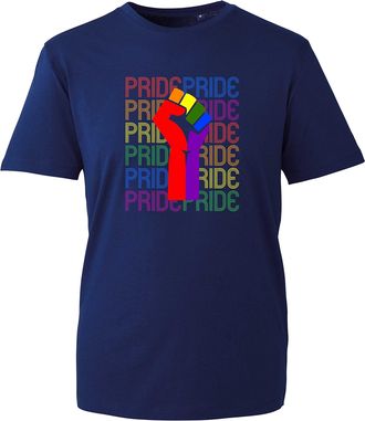 Generic Pride Hand T-Shirt, Rainbow Love Lesbian LGBT Gay Pride Lives Matter Unisex Adults Top (Navy, L)