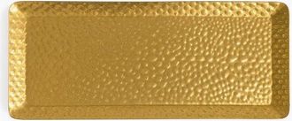 OEM Plato Rectangular Con Dise&ntilde;o Martillado, Cuenco De Almacenamiento Con Borde De Acero Inoxidable Dorado, 25 X 11 Cm