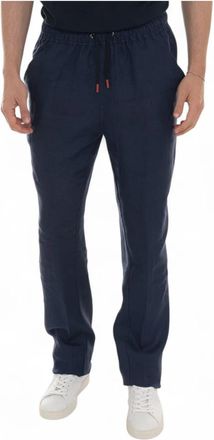 Kiton Linnen Comfortabele Broek - Heren - Straight fit broeken - Blauw - 2XL - Linnen - Broeken
